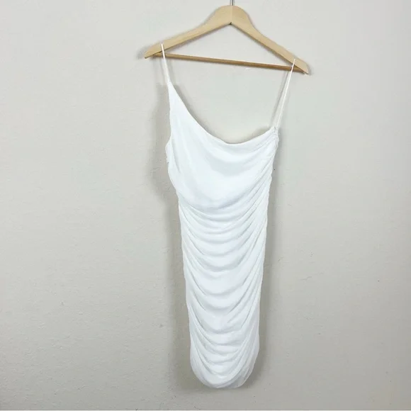 Princess Polly Jocasta Mini White One Shoulder Dress Size 10 - Picture 2 of 7
